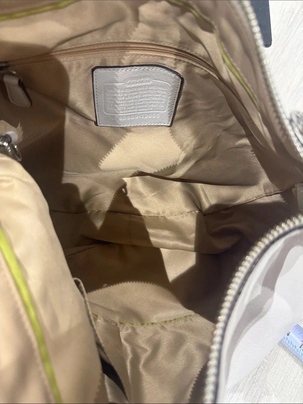 Coach Ali White Pebble Leather Hobo Shoulder Bag